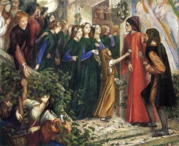 ベアトリスが結婚式の祝宴でダンテに会う ラファエル前派の同胞団 ダンテ・ガブリエル・ロセッティへの挨拶を否定する Oil Paintings